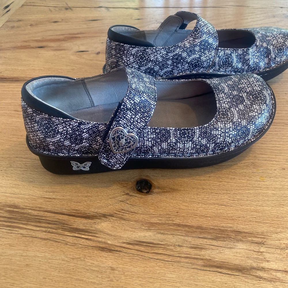 Alegria Mary Jane Shoes Black White Pattern Women’s 10 New - Picture 5 of 11
